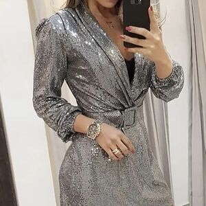 Silver Sequin Dress